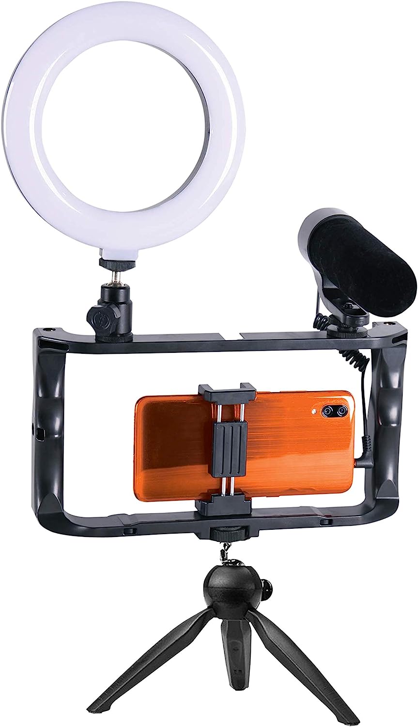 Kit Streaming lumineux pour smartphone GadgetMonster Vlogging Kit (Noir) –  Arc1fo